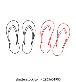 Flip flop slippers illustration icon sign