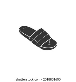 Flip Flop Summer Icon Silhouette Illustration. Beach Shoe Vector Graphic Pictogram Symbol Clip Art. Doodle Sketch Black Sign.