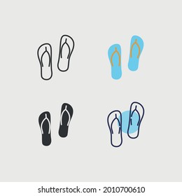 flip flop summer slippers vector icon beach wear