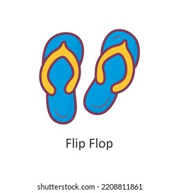 Flip Flop Vector Filled outline Icon Design illustration. Travel Symbol on White background EPS 10 File