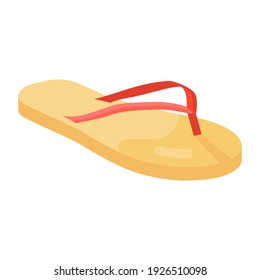 
Flip flop vector flat design, beach side footwear  