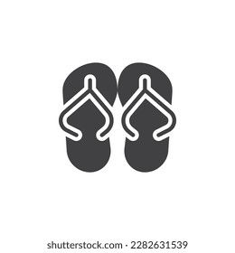 Flip flop vector icon. filled flat sign for mobile concept and web design. Summer footwear glyph icon. Symbol, logo illustration. Vector graphics