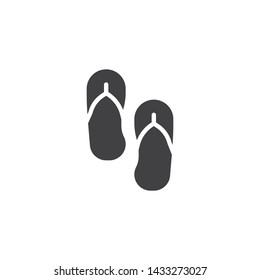 Flip flop vector icon. Sandal filled flat sign for mobile concept and web design. Beach slippers glyph icon. Symbol, logo illustration. Vector graphics