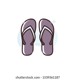 Flip Flop vector illustration. Outline filled Travel & Tourism icons.