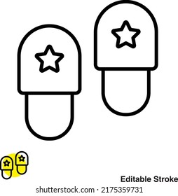 Flip Flop Vector Line Icon