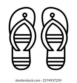 Flip flop Vector Line Icon Design