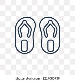 Flip flop vector outline icon isolated on transparent background, high quality linear Flip flop transparency concept can be used web and mobile