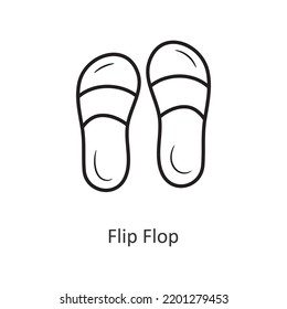 Ilustración de diseño de iconos de contorno vectorial Flip Flop. Símbolo de vacaciones en el archivo EPS 10 de fondo blanco