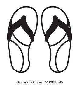 flip flops accessory on white background vector illustration