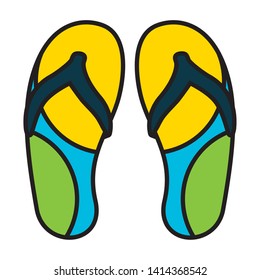 flip flops accessory on white background vector illustration