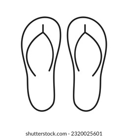 Flip Flops Beach Foot con diseño de icono plano simple y elegante en fondo blanco


