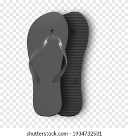 Flip flops beach isolated on white background.Beach slippers sign. Vector illustration. Set of Realistic Colorful Flip Flops.