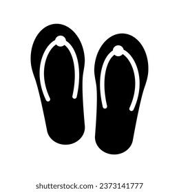 Flip flops for beach and shower. Light rubber shoes for travel and tropical hot vacation with vector relaxation