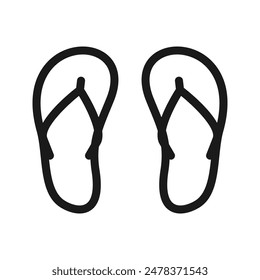 Flip flops beach vector icon for apps and websites on blank background