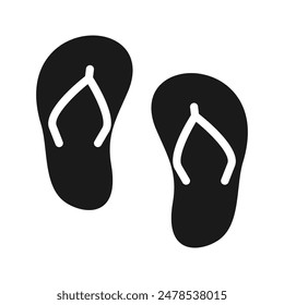 Flip flops beach vector icon for apps and websites on blank background