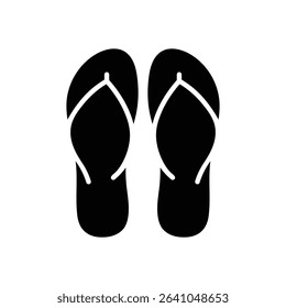 Flip flops black vector icon and symbol design on a white background