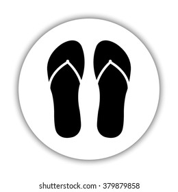 flip flops   black vector icon