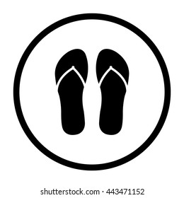 flip flops  - black vector icon