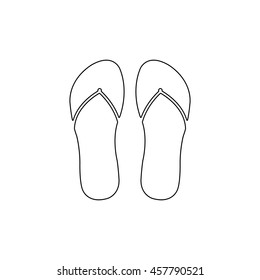 flip flops  - black vector icon