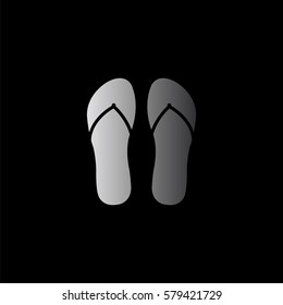 flip flops -  black vector icon