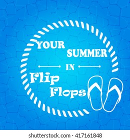 Flip flops  blue  background