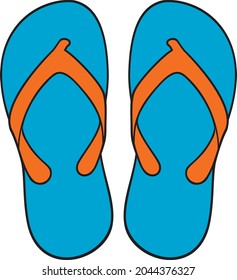Flip flops blue vector illustration