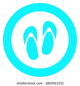 flip flops, circle trendy icon on a white background