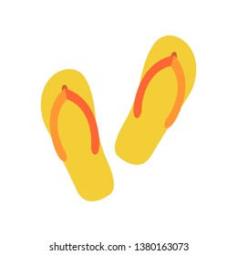 Flip flops color icon simple flat style illustration isolated on white background.