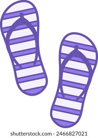 Flip Flops Colored Icon. Summer Shoes Vector Icon. Vacation and Clothes Concept