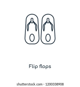 Flip flops concept line icon. Linear Flip flops concept outline symbol design. This simple element illustration can be used for web and mobile UI/UX.