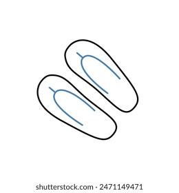 flip flops concept line icon. Simple element illustration. flip flops concept outline symbol design.