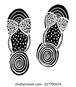 Flip flops. doodle style illustration