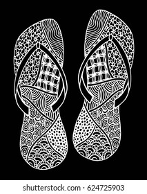 Flip flops. doodle style illustration