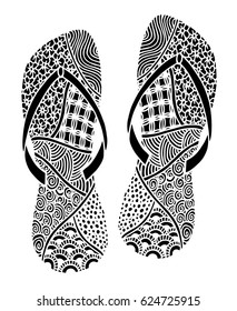 Flip flops. doodle style illustration