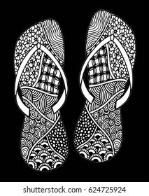 Flip flops. doodle style illustration