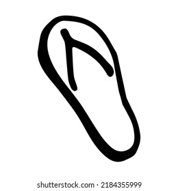 Flip flops doodle style vector illustration isolated on white background