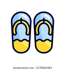 flip flops filled line style icon. vector illustration for graphic design, website, app. EPS 10