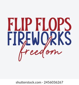 
Flip Flops Fireworks Freedom Sublimation Design