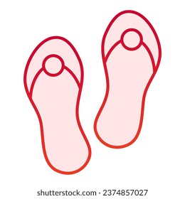 Flip flops flat icon. Beach footwear red icons in trendy flat style. Summer sandals degree gradient style design, designed for web and app. Eps 10