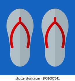 flip flops flat icon of vector illustration