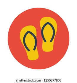 flip flops flat icon. You can be used flip flops icon for several purposes like: websites, UI, UX, print templates, presentation templates, promotional materials, web and mobile phone apps.