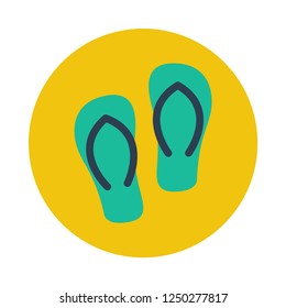 flip flops flat icon. You can be used flip flops icon for several purposes like: websites, UI, UX, print templates, presentation templates, promotional materials, web and mobile phone apps.