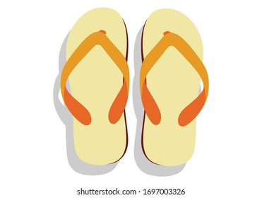 Flip flops in flat illustration isolated background for icon image and illustration