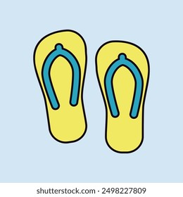 Flip Flops flat vector isolated icon. Summer sign. Graph symbol for travel and tourism web site and apps design, logo, app, UI