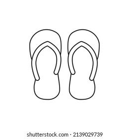 Flip flops, footwear slippers icon line style icon, style isolated on white background