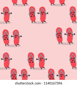 flip flops  funny characters pattern