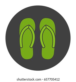 Flip flops glyph color icon. Summer slippers. Silhouette symbol on black background. Negative space. Vector illustration