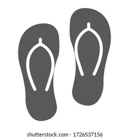 Flip flops glyph icon, summer and beach, footwear sign vector graphics, a solid icon on a white background, eps 10