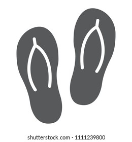 Flip flops glyph icon, travel and tourism, beach slippers sign vector graphics, a solid pattern on a white background, eps 10.