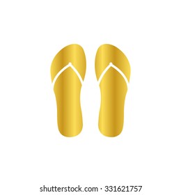flip flops -  gold vector icon